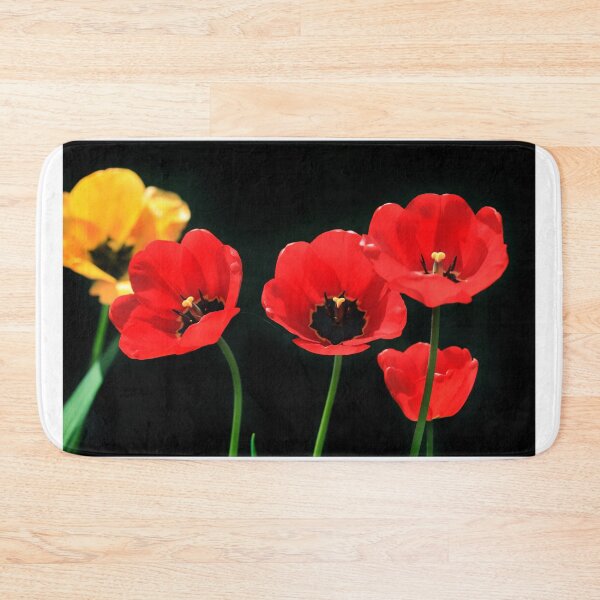 Item preview, Colorful tulips on black background designed and sold by olena2552.