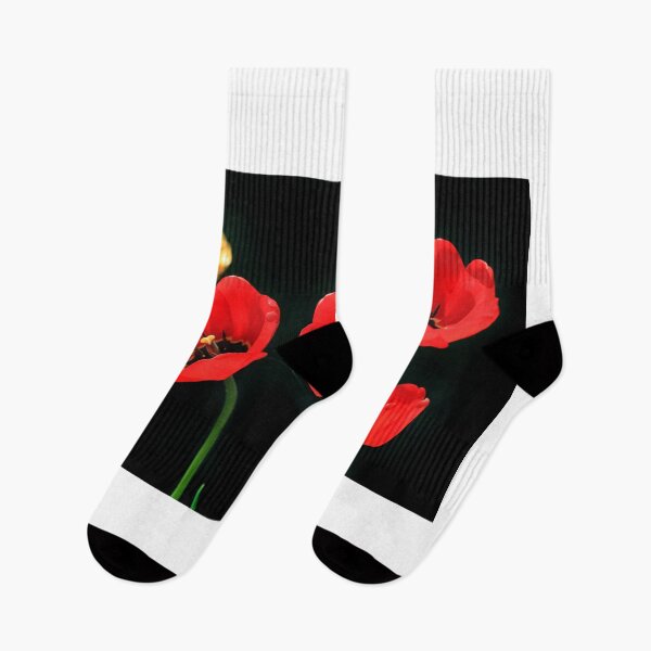 Item preview, Colorful tulips on black background designed and sold by olena2552.
