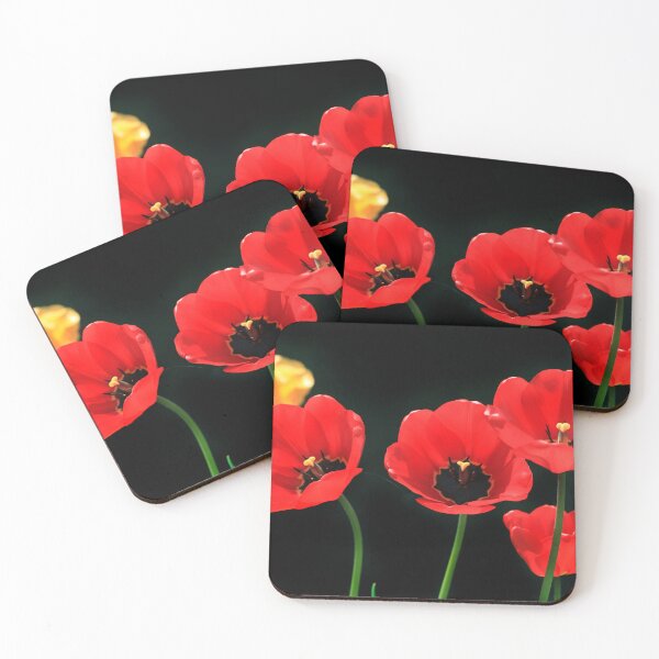 Item preview, Colorful tulips on black background designed and sold by olena2552.