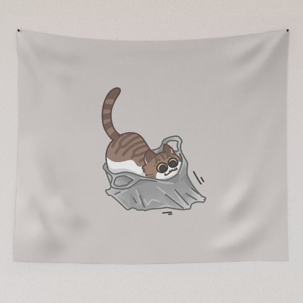 Item preview, Cat Playing with Plastic Bag designed and sold by dzakiyaatifa.