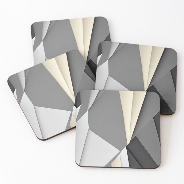 Item preview, "Lena" - Modern Geometric Abstract Pattern in Grey Silver Black White designed and sold by HiArtify ❤️.