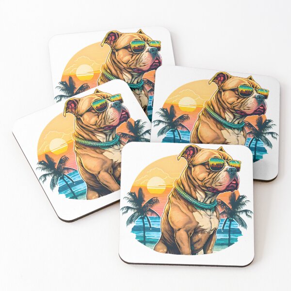Item preview,  Sunset Pitbull | Vintage Pitbull | Summer Pitbull | Beach Pitbull  designed and sold by CosmicLoots.