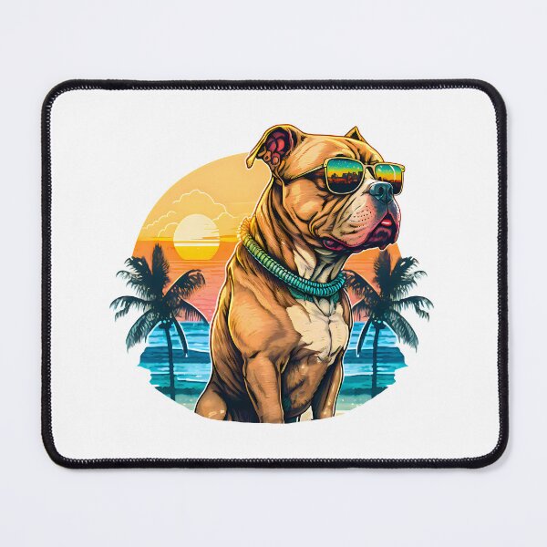 Item preview, Sunset Pitbull | Vintage Pitbull | Summer Pitbull | Beach Pitbull designed and sold by CosmicLoots.