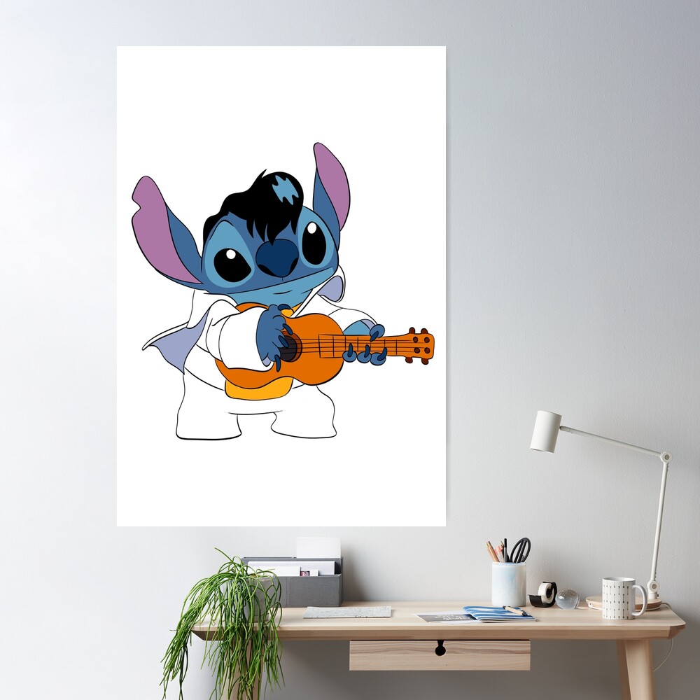 Elvis Guitar Music Lilo and Stitch Disney Cartoon Wall Sticker Art