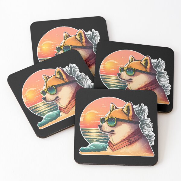 Item preview, Sunset Doge | Vintage Shiba Inu | Summer Doge | Beach Shiba Inu designed and sold by CosmicLoots.