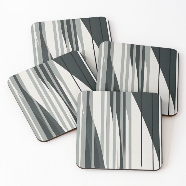 Item preview, "Juliet" - Modern Geometric Abstract Pattern in Grey Silver Black White designed and sold by HiArtify ❤️.
