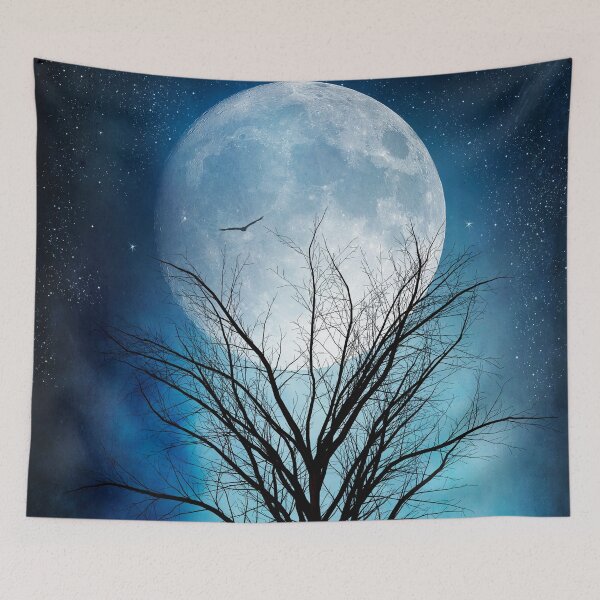 Item preview, Moon And Tree - Minimalist Painterly Collage designed and sold by Dyrk Wyst Redbubble Shop.