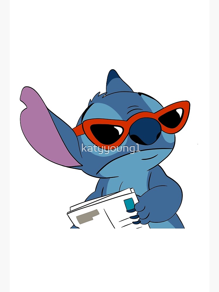 stitch wearing red sunglasses