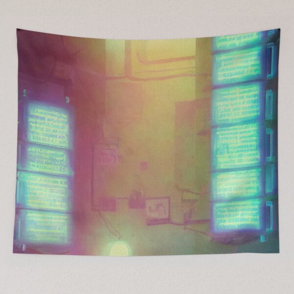 Item preview, Flowers growing from a book in a cyberpunk world designed and sold by Nicolas-T.