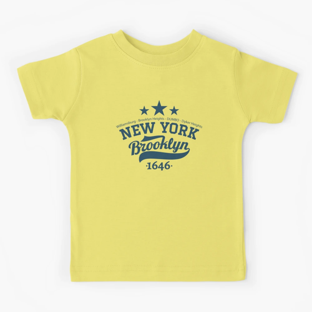 Crown Heights T Shirt - Nyc Varsity Style Yellow Print Crown Heights T Shirt - Nyc Varsity Style Yellow Print