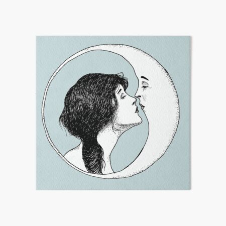 The Lady and the Moon Art Board Print