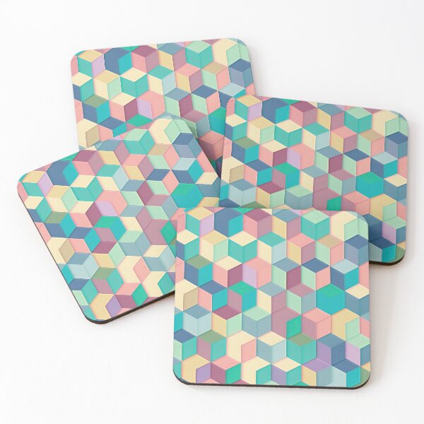 Item preview, Cubic Isometric in Pastel Colours designed and sold by Patternifico.