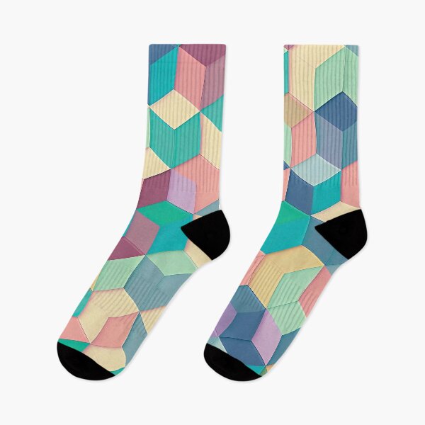 Item preview, Cubic Isometric in Pastel Colours designed and sold by Patternifico.