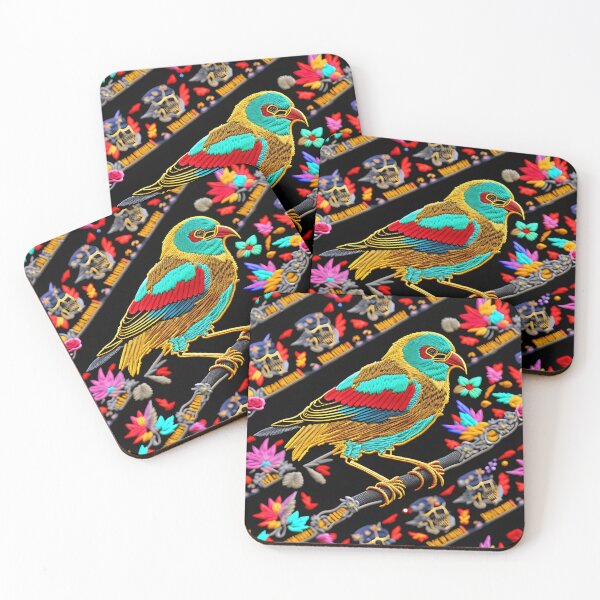 Item preview, Everybirdy golder birds pattern embroidered 04_S60 designed and sold by CreArtorium.