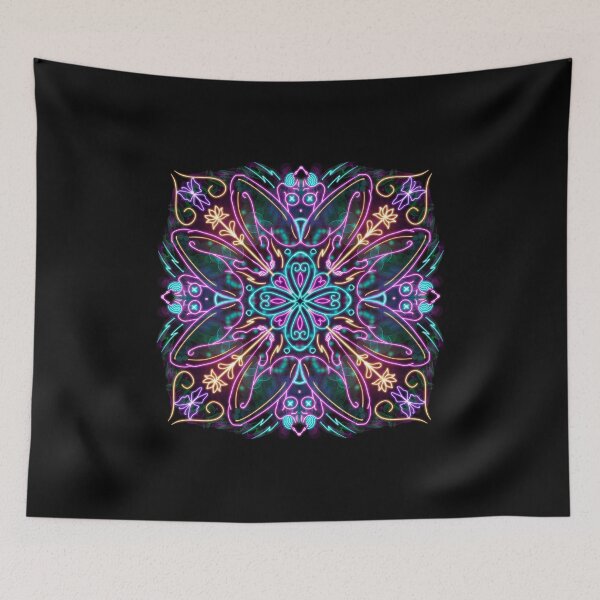 Item preview, Neon Mandala Flower Abstract designed and sold by Chatchot.