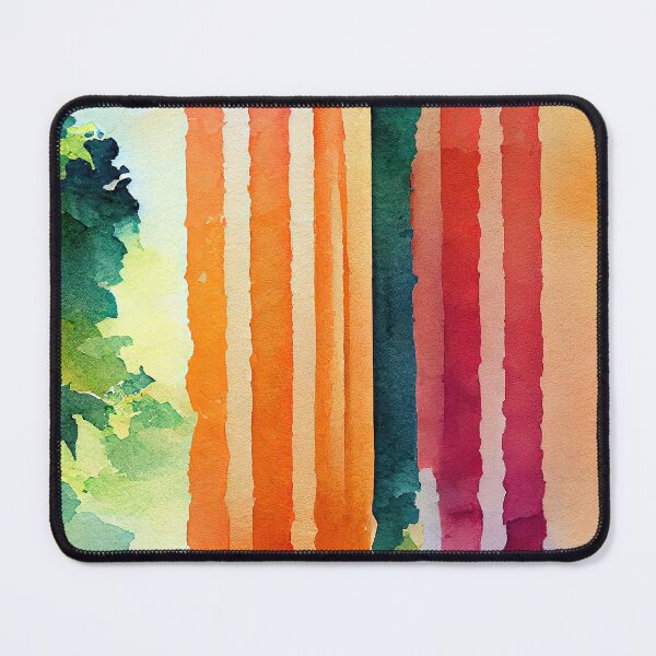 Item preview, Water colored with Orange Stripes and Green Trees Patterns designed and sold by Fitbys.