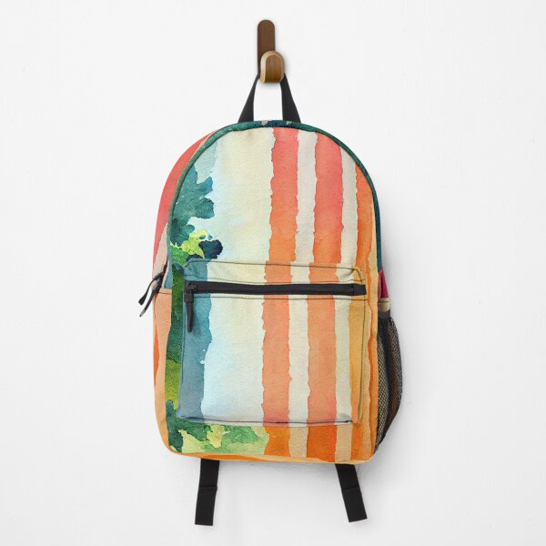 Item preview, Water colored with Orange Stripes and Green Trees Patterns designed and sold by Fitbys.