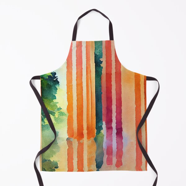 Item preview, Water colored with Orange Stripes and Green Trees Patterns designed and sold by Fitbys.