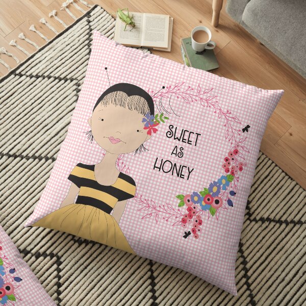 Bee Girl Floor Pillow