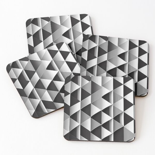 Item preview, "Angelina" - Modern Geometric Abstract Pattern in Grey Silver Black White designed and sold by HiArtify ❤️.
