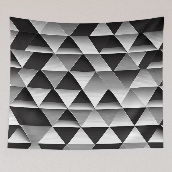 Artikelvorschau, "Angelina" - Modernes geometrisches abstraktes Muster in Grau-Silber-Schwarz-Weiß entworfen und verkauft von HiArtify ❤️.