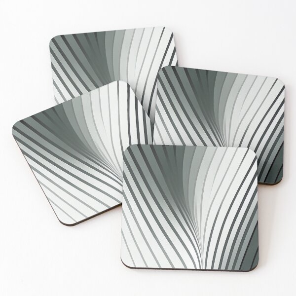 Item preview, "Leia" - Modern Geometric Abstract Pattern in Grey Silver Black White designed and sold by HiArtify ❤️.
