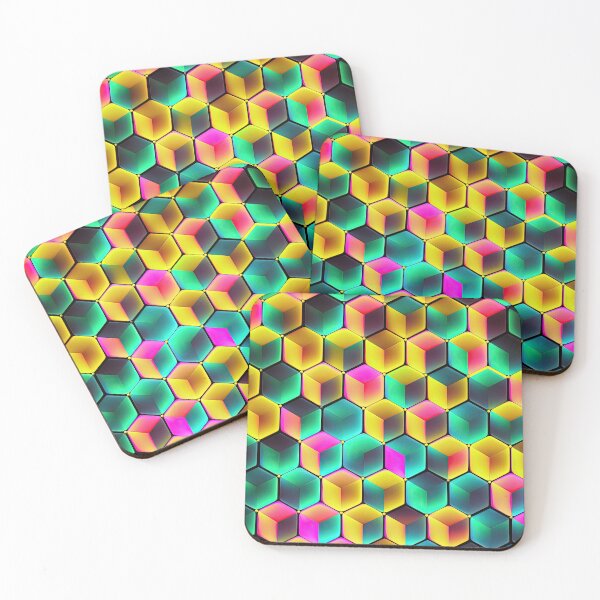Item preview, Cubic Isometric in Neon Colours #1 designed and sold by Patternifico.