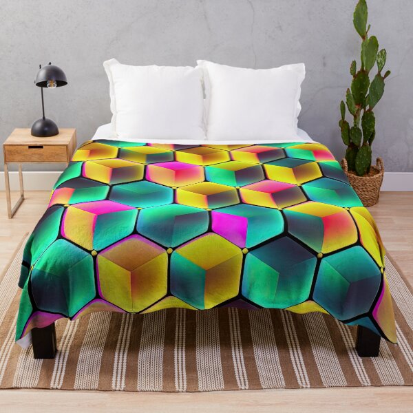 Item preview, Cubic Isometric in Neon Colours #1 designed and sold by Patternifico.