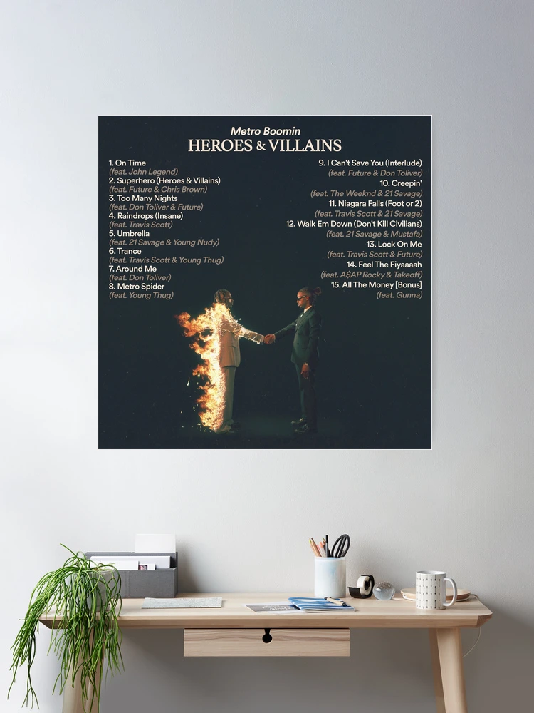 Metro Boomin Takeoff Heroes and Villains Album Poster for Sale by  SCRAGITUP