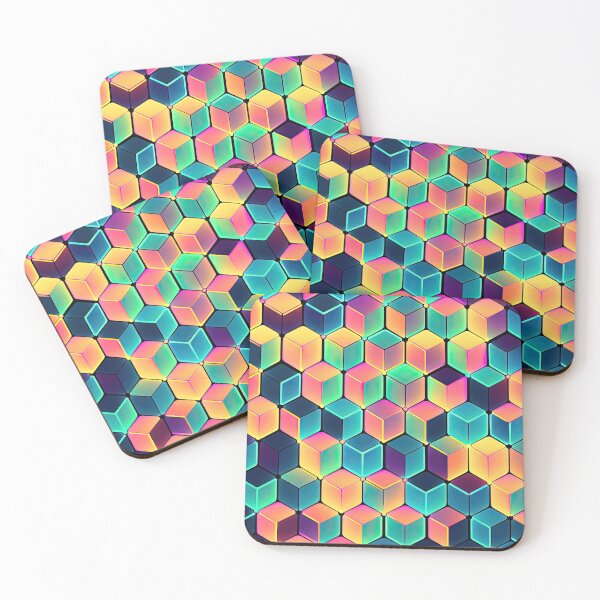 Item preview, Cubic Isometric in Neon Colours #2 designed and sold by Patternifico.