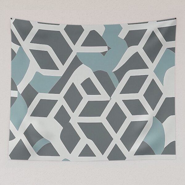 Artikelvorschau, "Julianna" - Modernes geometrisches abstraktes Muster in Grau-Silber-Schwarz-Weiß entworfen und verkauft von HiArtify ❤️.