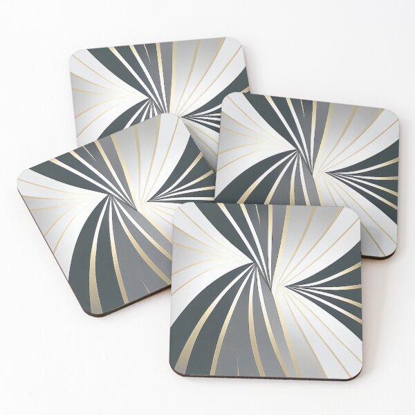 Item preview, "Rebecca" - Modern Geometric Abstract Pattern in Grey Silver Black White designed and sold by HiArtify ❤️.