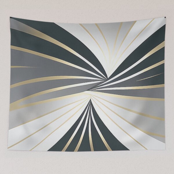 Artikelvorschau, "Rebecca" - Modernes geometrisches abstraktes Muster in Grau-Silber-Schwarz-Weiß entworfen und verkauft von HiArtify ❤️.