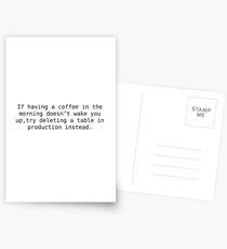 Accidentally Dropping Tables circa 2000s Postcards
