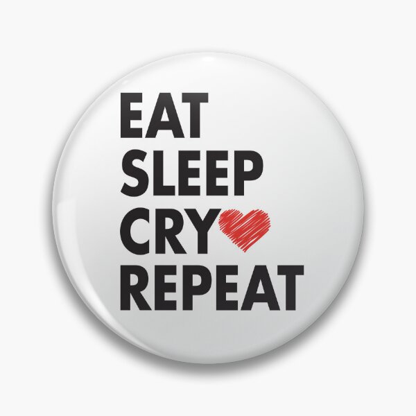 Item preview, EAT SLEEP CRY REPEAT Red Heart for Crying Lovers designed and sold by Mannoucha ⭐⭐⭐⭐⭐ ( 1,978 reviews ).