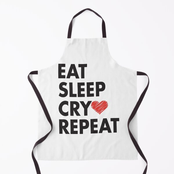 Item preview, EAT SLEEP CRY REPEAT Red Heart for Crying Lovers designed and sold by Mannoucha ⭐⭐⭐⭐⭐ ( 1,978 reviews ).