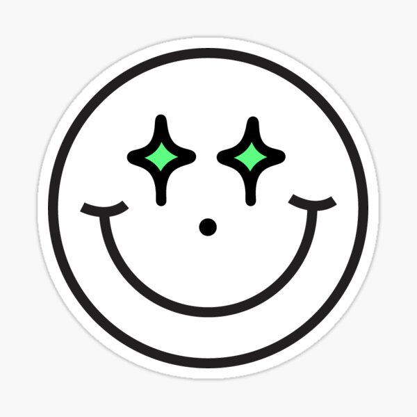 Green Flower Power Vinyl Sticker, Smiley Flower Sticker, Smiley Face S –  Retrophiliac