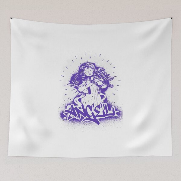 Item preview, Angel with violin music instrument graffiti designed and sold by Halabe art.