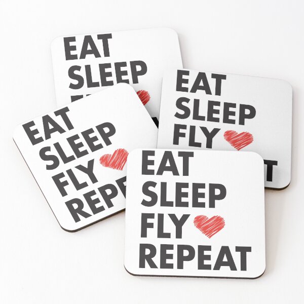 Item preview, EAT SLEEP FLY REPEAT Red Heart for Flying Lovers designed and sold by Mannoucha ⭐⭐⭐⭐⭐ ( 1,978 reviews ).