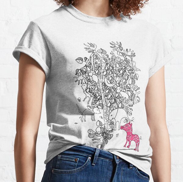 Tree of life - cut funny animals in the drawing Classic T-Shirt
