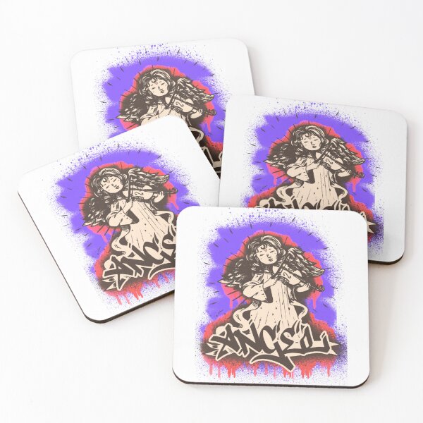 Item preview, Angel with violin music instrument graffiti designed and sold by Halabe art.