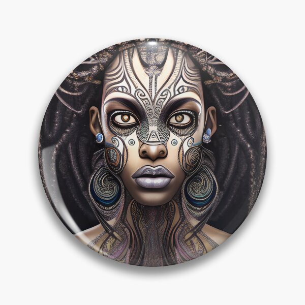 Item preview, African Women with Dreadlocks and African tribal paint Art designed and sold by Huesoffun.