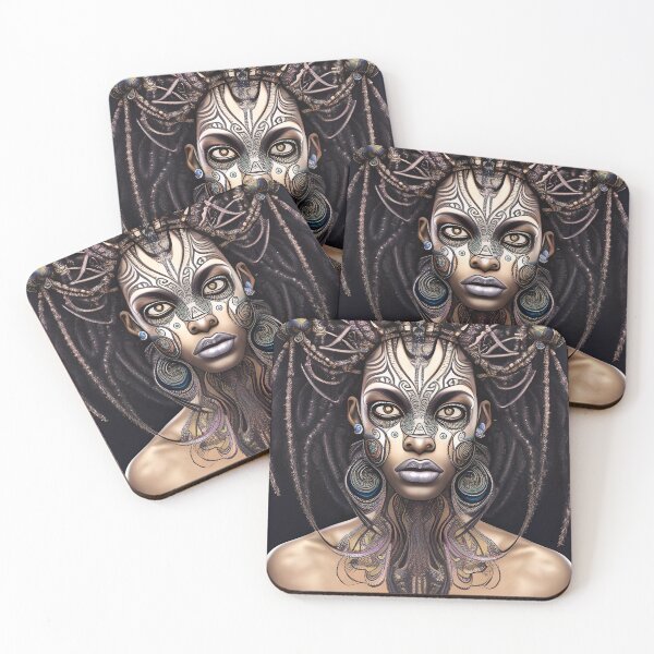 Item preview, African Women with Dreadlocks and African tribal paint Art designed and sold by Huesoffun.
