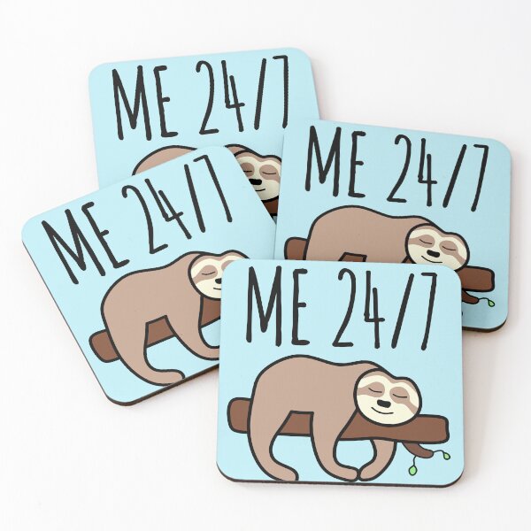 Item preview, Me 24/7 - Lazy Sloth Sleeping - Laziness Quotes designed and sold by EnzoVectorism.