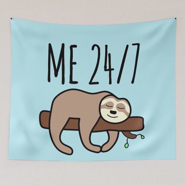 Item preview, Me 24/7 - Lazy Sloth Sleeping - Laziness Quotes designed and sold by EnzoVectorism.