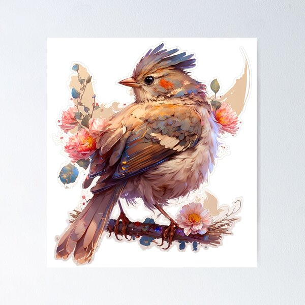 Item preview, flowery bird designed and sold by MckennaiiShop.