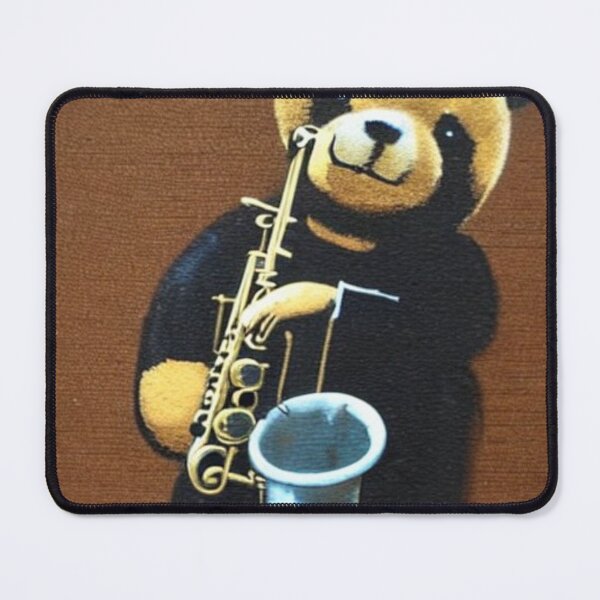 Item preview, Musician Teddy Bear playing drums | Banksy-inspired original street art stencil mural designed and sold by ArtworkbyEmmy.