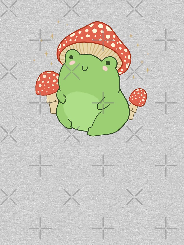 Cottagecore Aesthetic Cute Kawaii Frog Reading Book Mushroom T-Shirt