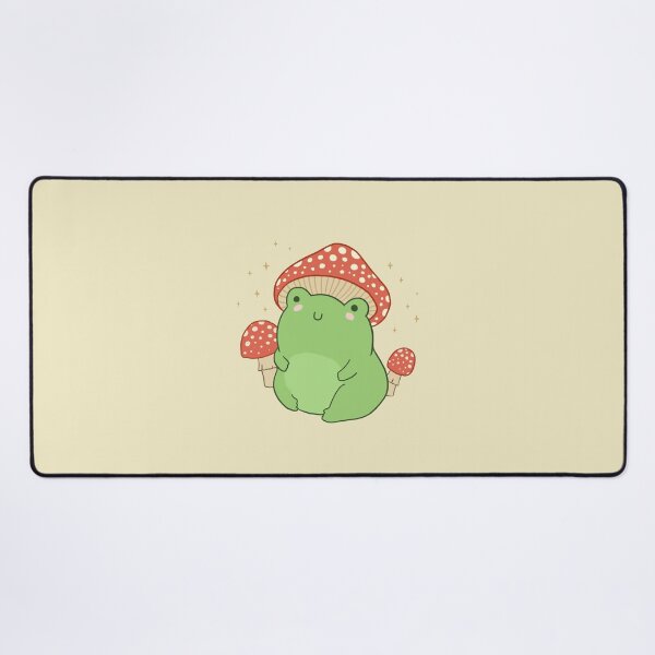 Item preview, Kawaii Frog with Mushroom Hat: Cottagecore Aesthetic Froggy, Chubby Toad in Forest Themed Fantasy Toadstools designed and sold by MinistryOfFrogs.