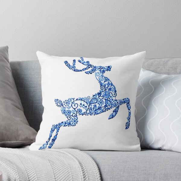 Item preview, Decorative Blue Christmas Deer designed and sold by Atteestude.